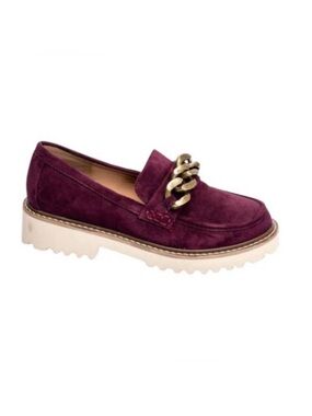 Corkys Plum Suede Chain-Trim Platform Loafers shoes size 10